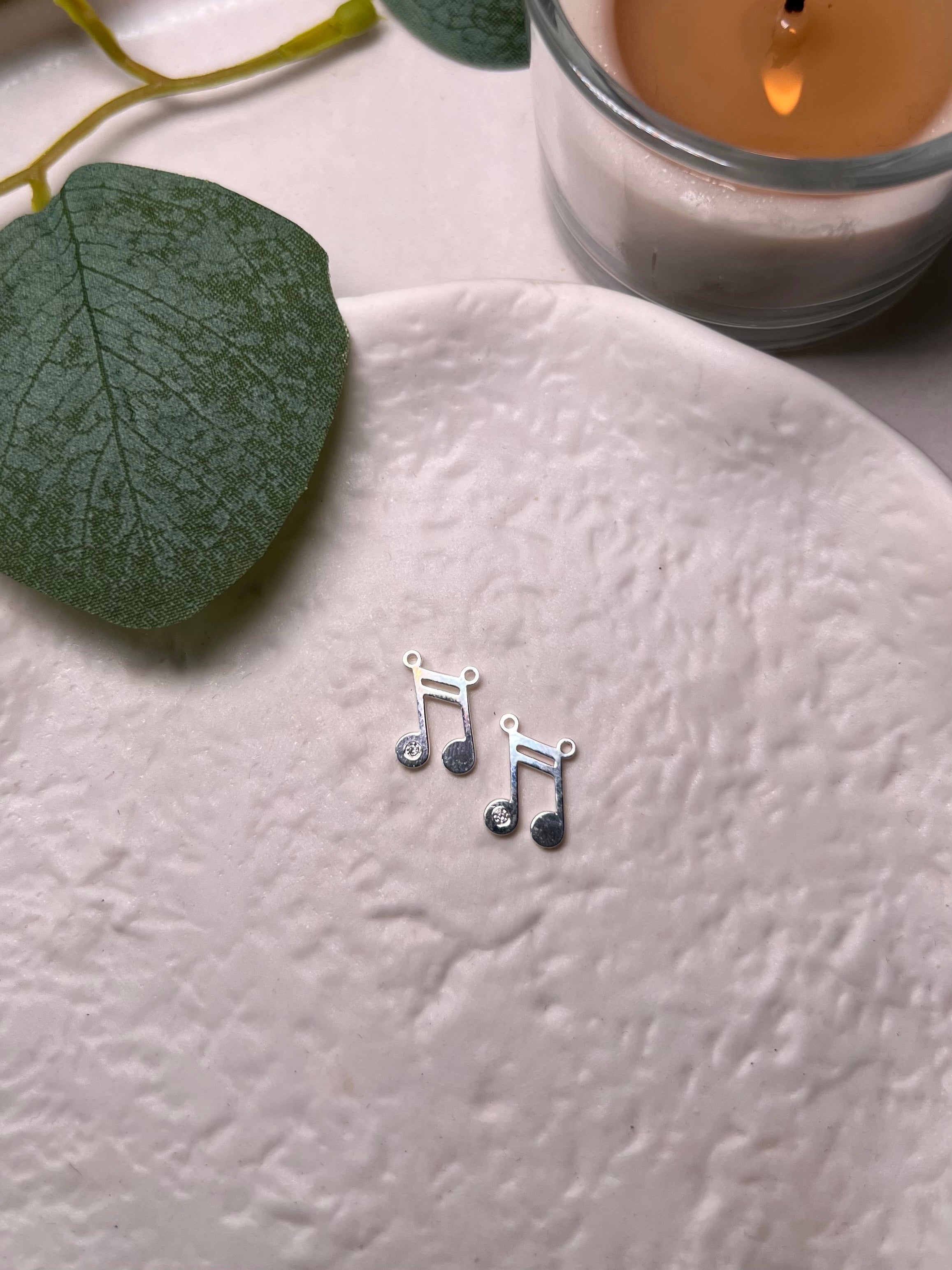 Music Note Connector - 925 Sterling Silver