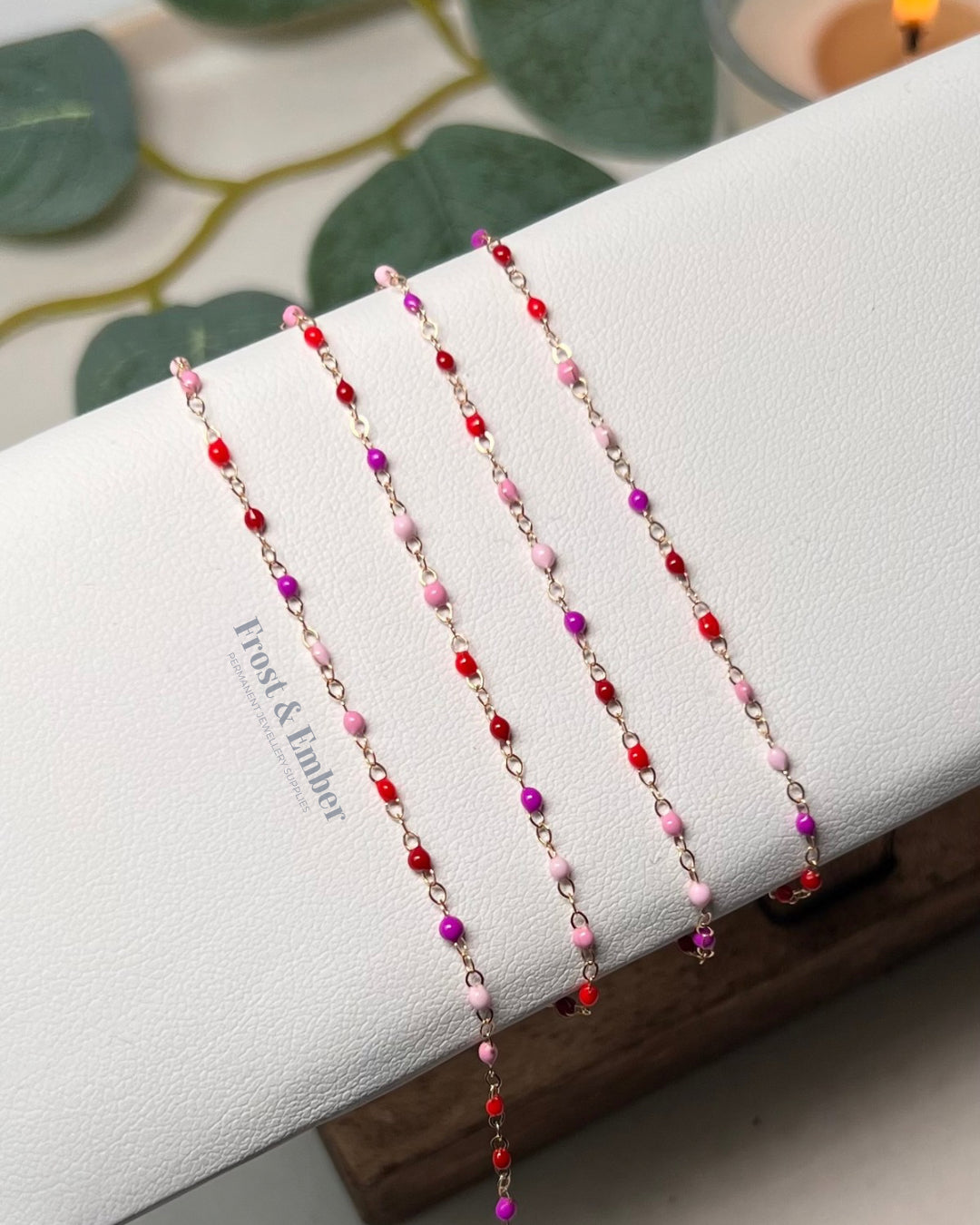 "Rosé Twist" Enamel Chain 14k Gold Filled 1.5mm