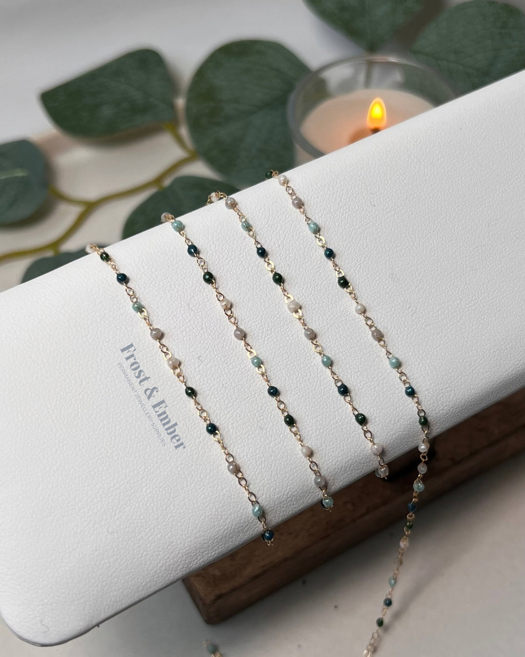 "Frost" Enamel Chain in 14k Gold Filled 1.5mm