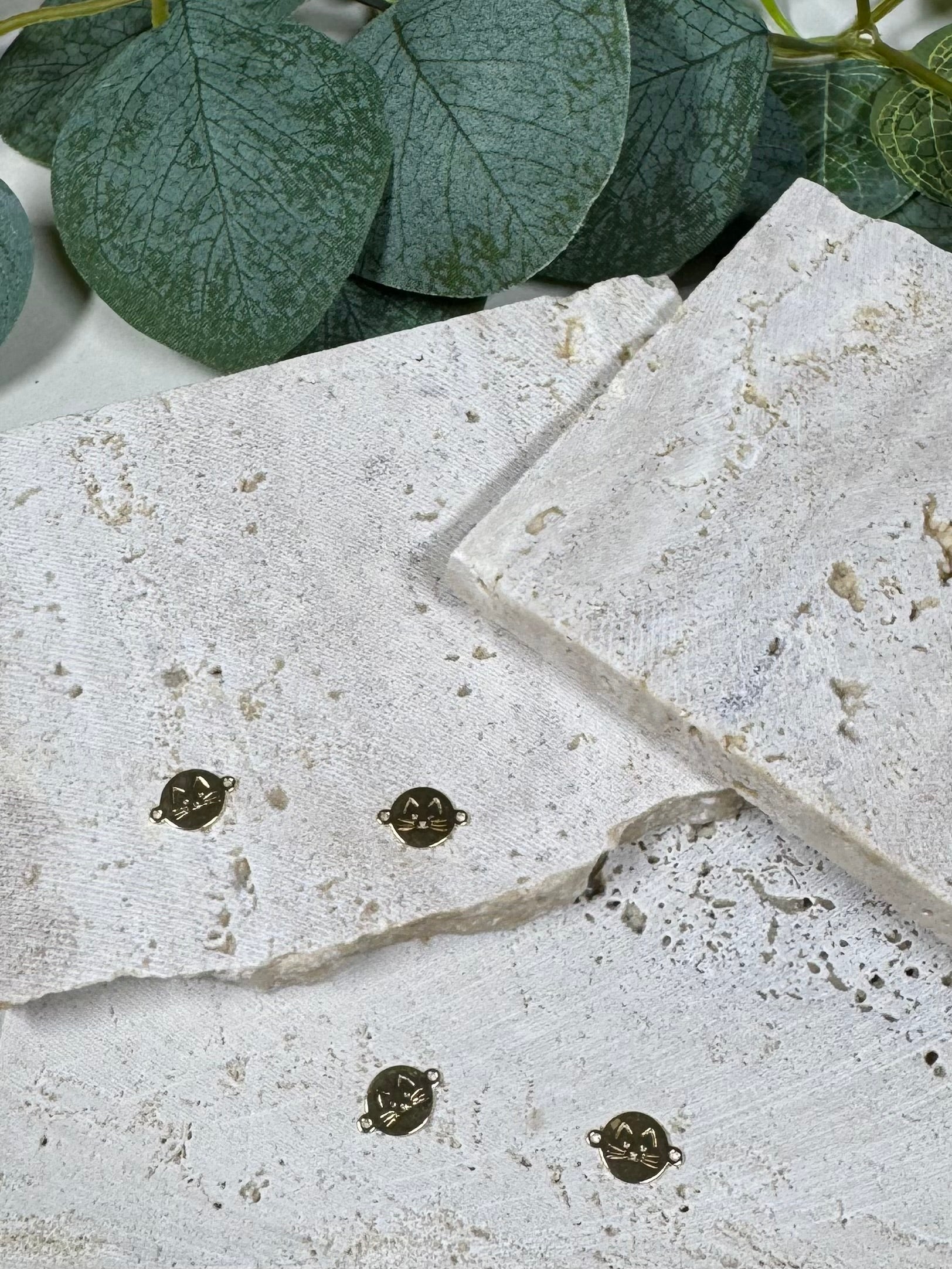 Cat Face connector - 14k Gold Filled