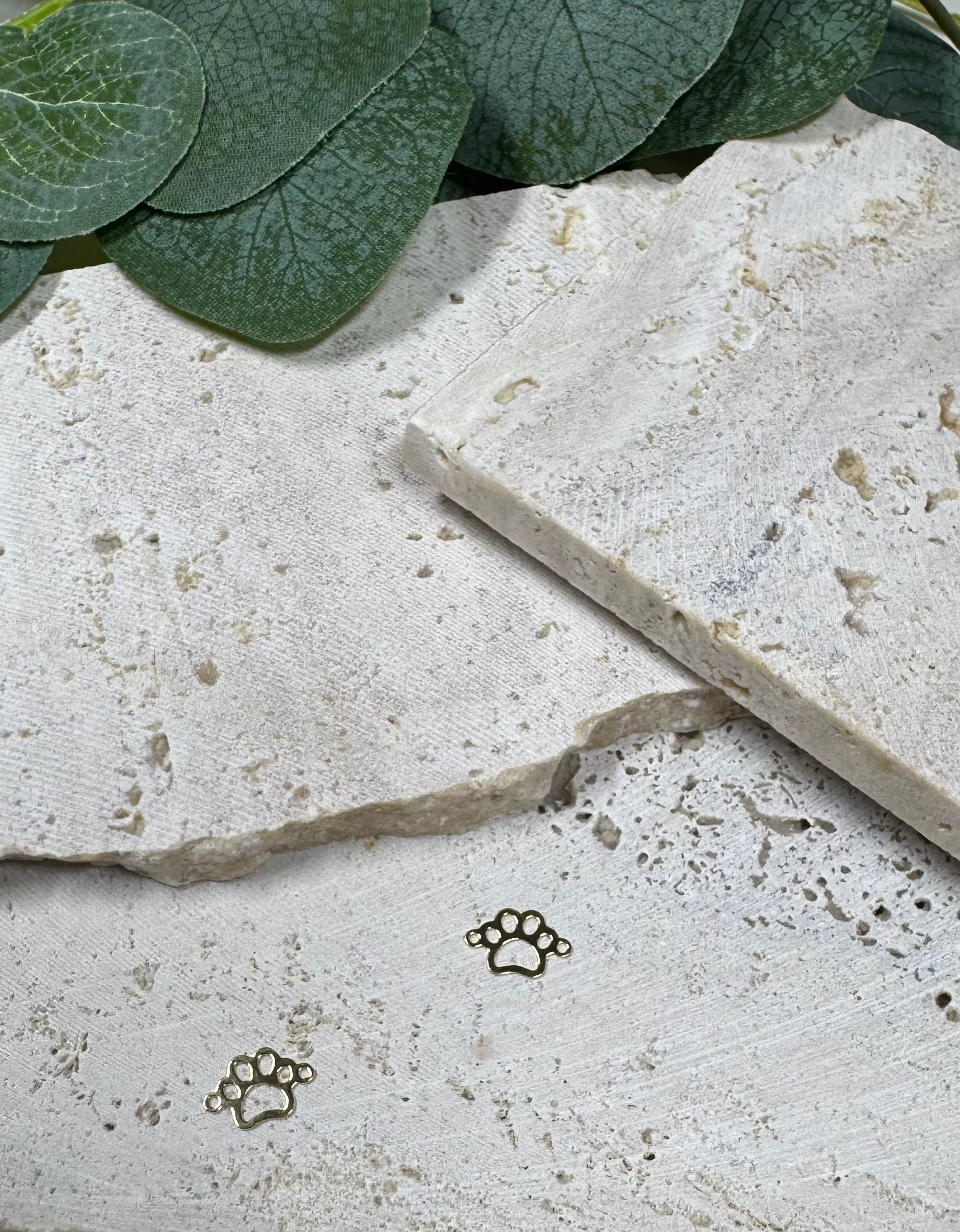 Paw Print connector - 14k Gold Filled