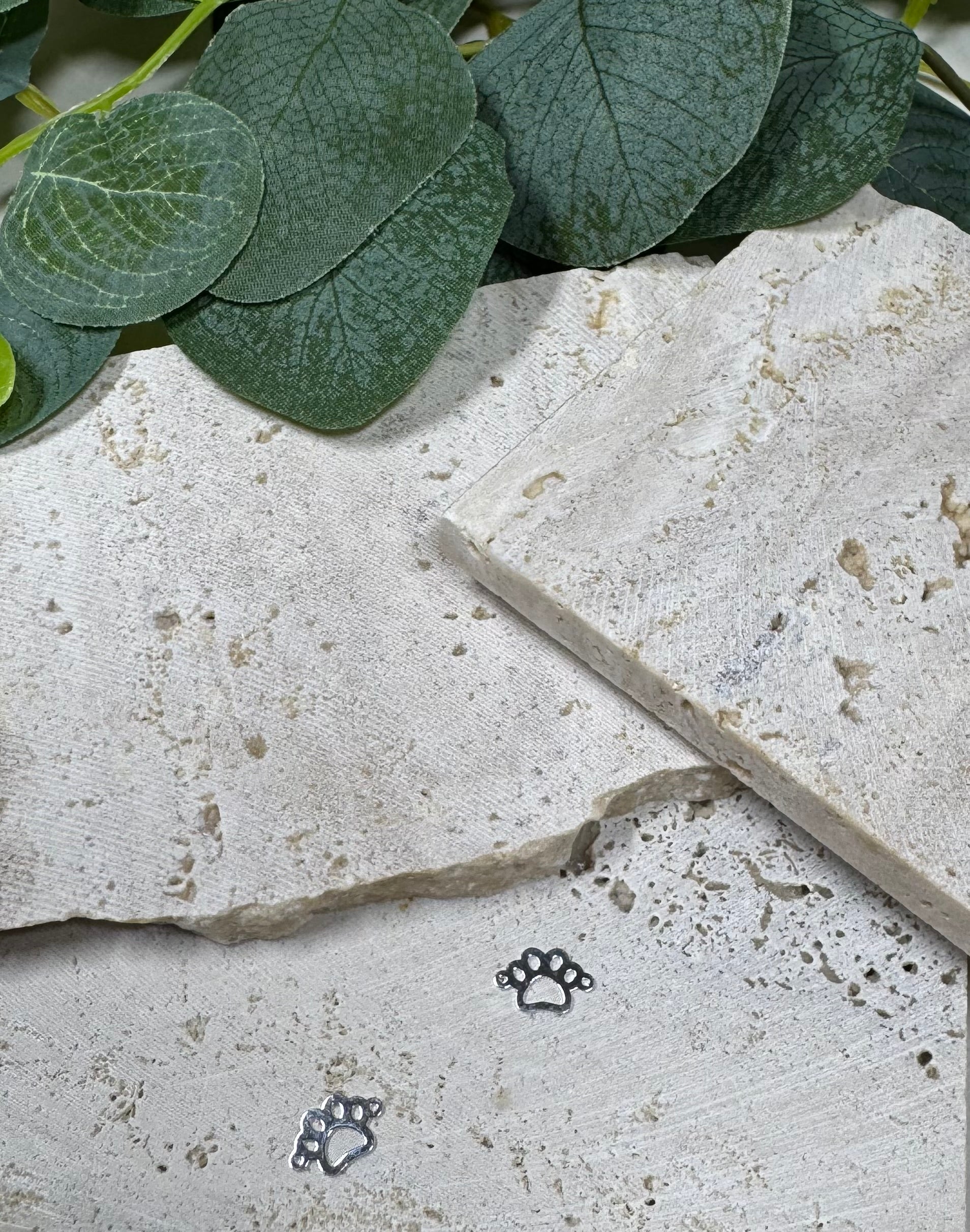 Paw Print connector- 925 Sterling Silver