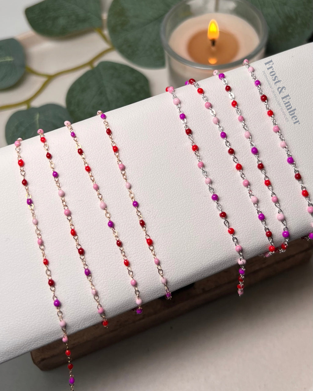 "Rosé Twist" Enamel Chain 14k Gold Filled 1.5mm