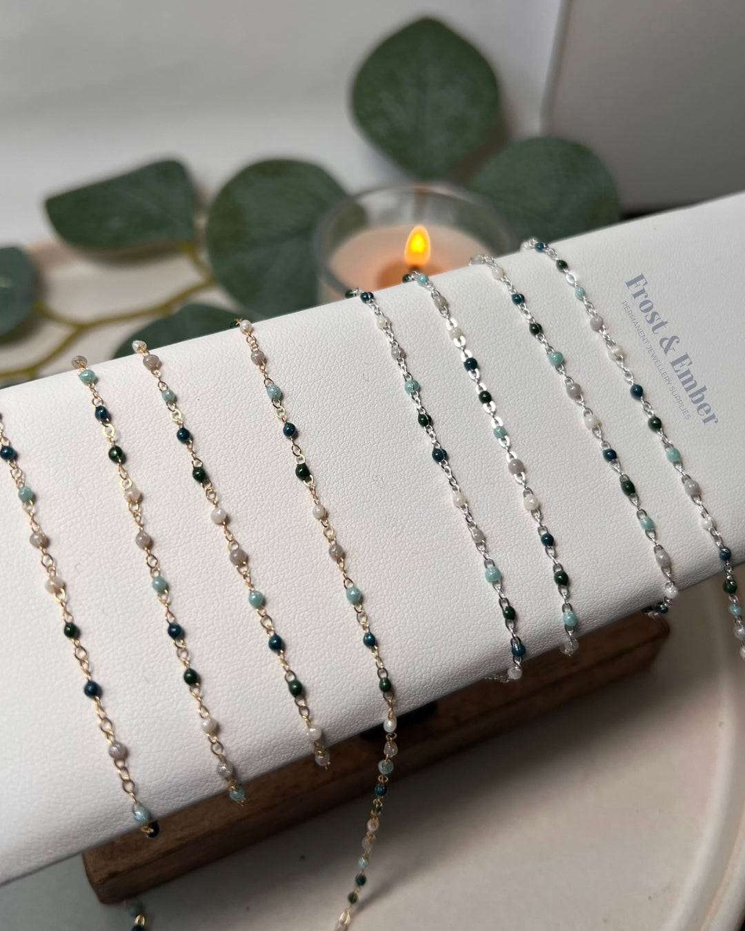 "Frost" 925 Sterling Silver Enamel Chain 1.5mm