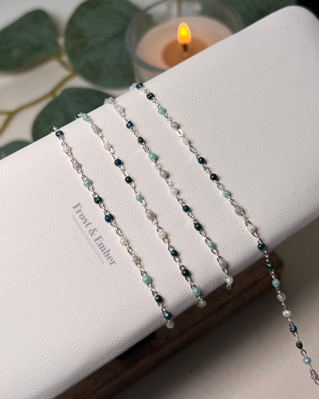 "Frost" 925 Sterling Silver Enamel Chain 1.5mm